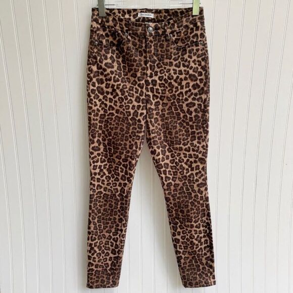 Good American Leopard Print Jeans Brown Size 28 High Rise Good Waist - Picture 8 of 13